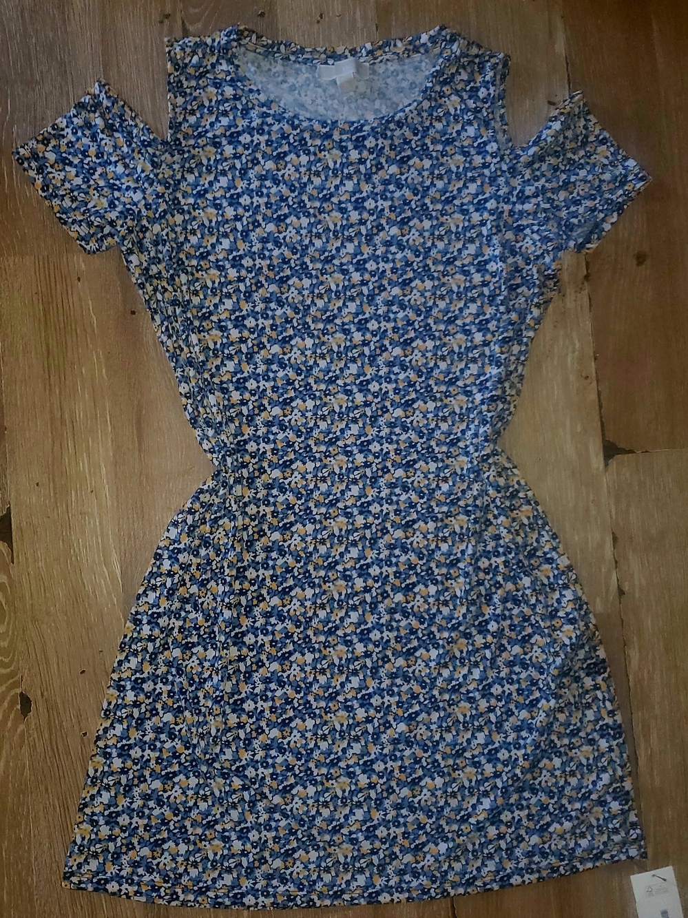 Michael Michael Kors Blue & Yellow floral mini dress W Exposed Shoulders
